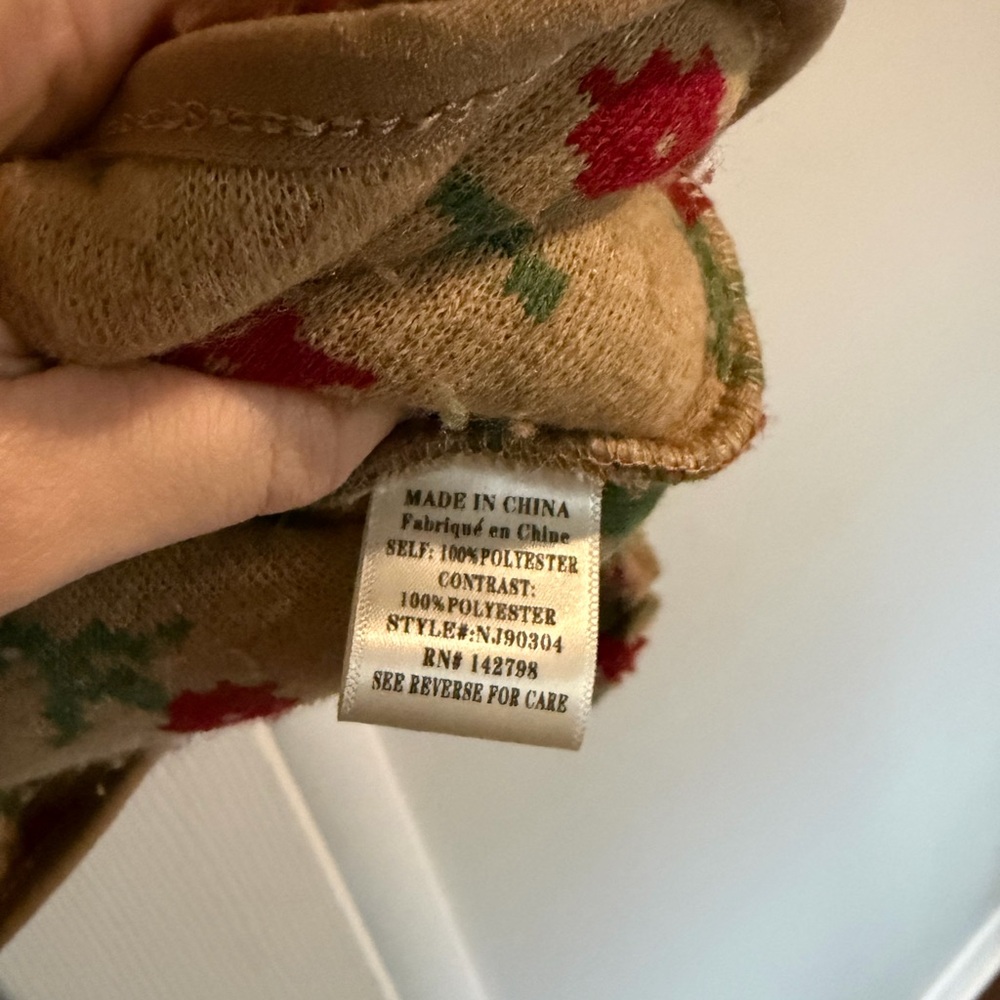 Floral Teddy Jacket - Brown and Red - Picture 5 of 5